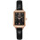 (black) Women's Square Dial Watch With Leather Strap 1