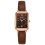 (brown) Women's Square Dial Watch With Leather Strap 1