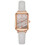 (white) Women's Square Dial Watch With Leather Strap 1