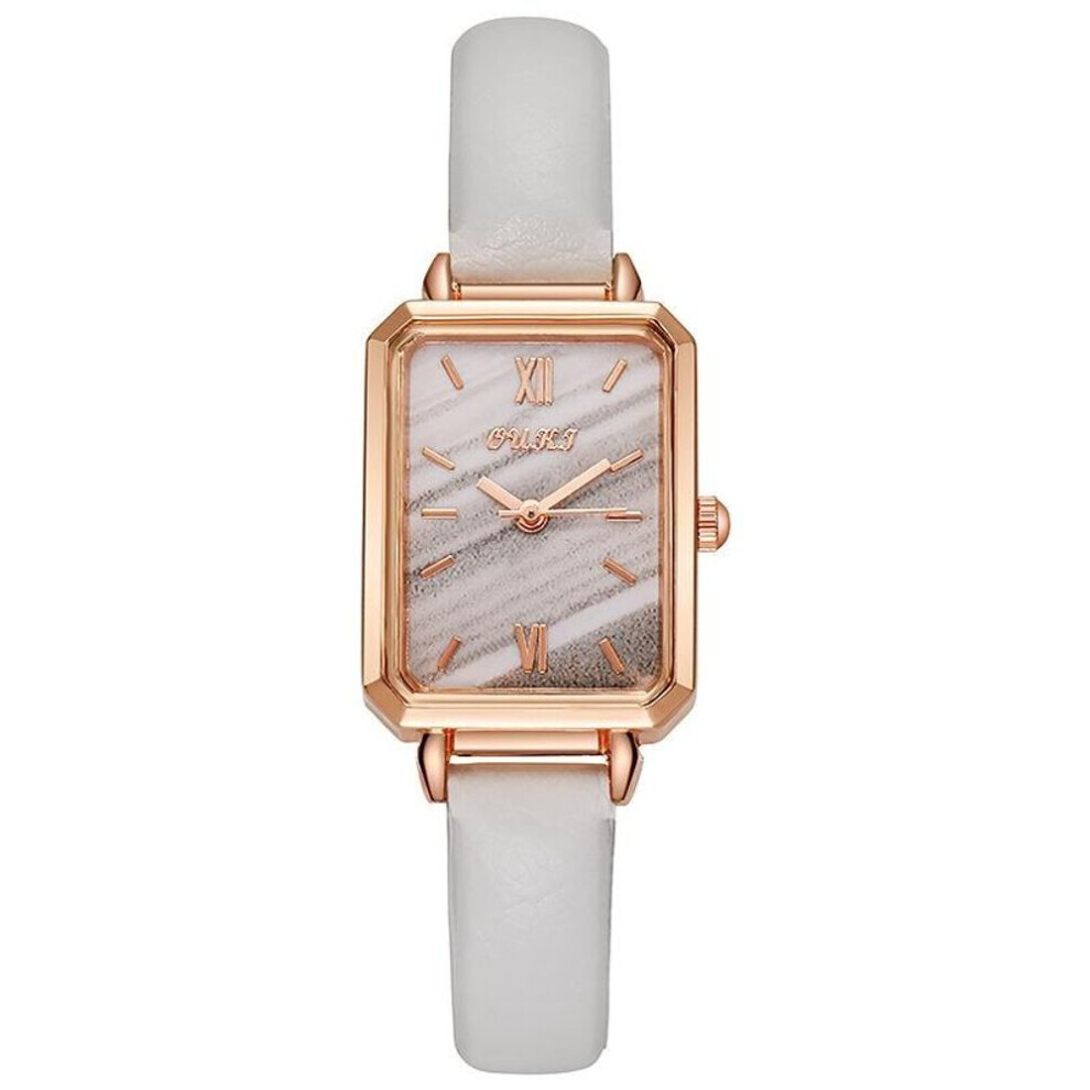 Maxpower (White) Women's Square Dial Watch With Leather Strap White