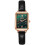 (green) Women's Square Dial Watch With Leather Strap 1