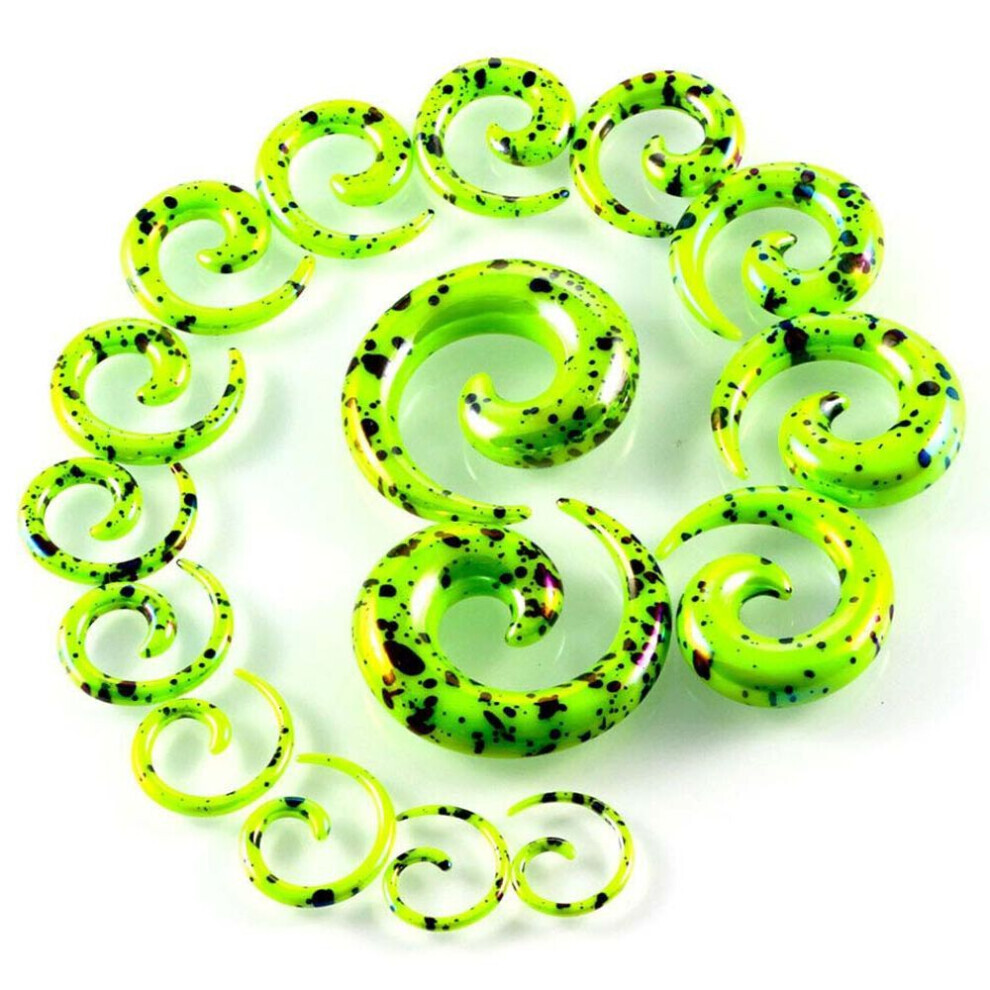 Maxpower (Green, 3Mm) 2Pcs Acrylic Ear Spiral Plugs Earring Gauges Punk Acrylic Taper Expander Plug Tunnel Piercings Stretcher Kits Body Jewelryring