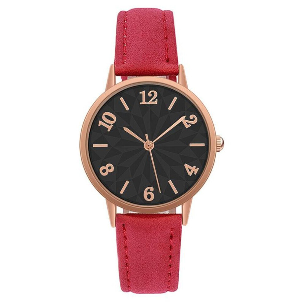 Maxpower (Red) Trendy Unisex New Fashion Casual Women Dress Wristwatches Leather Belt Watches Ins Watch Women Watch Ladies' Quartz Clock Simple Frosted Red