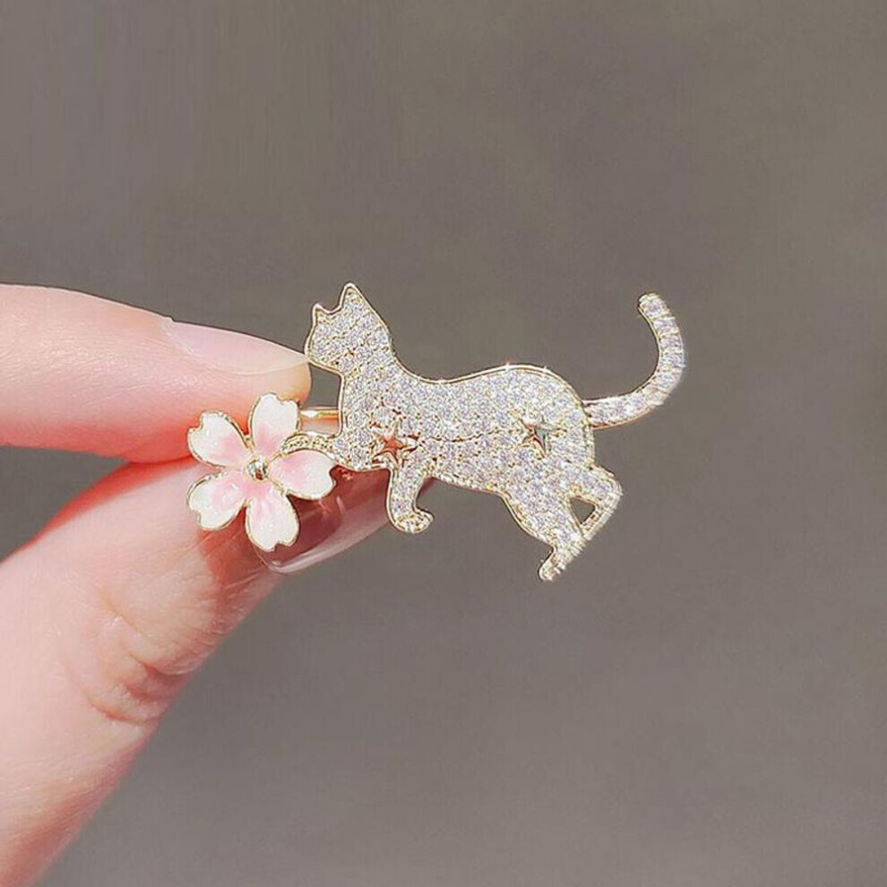(C) Women Fashion Rhinestone Metal Lapel Pins Small Brooch Pin Flower Animal Bow Brooches