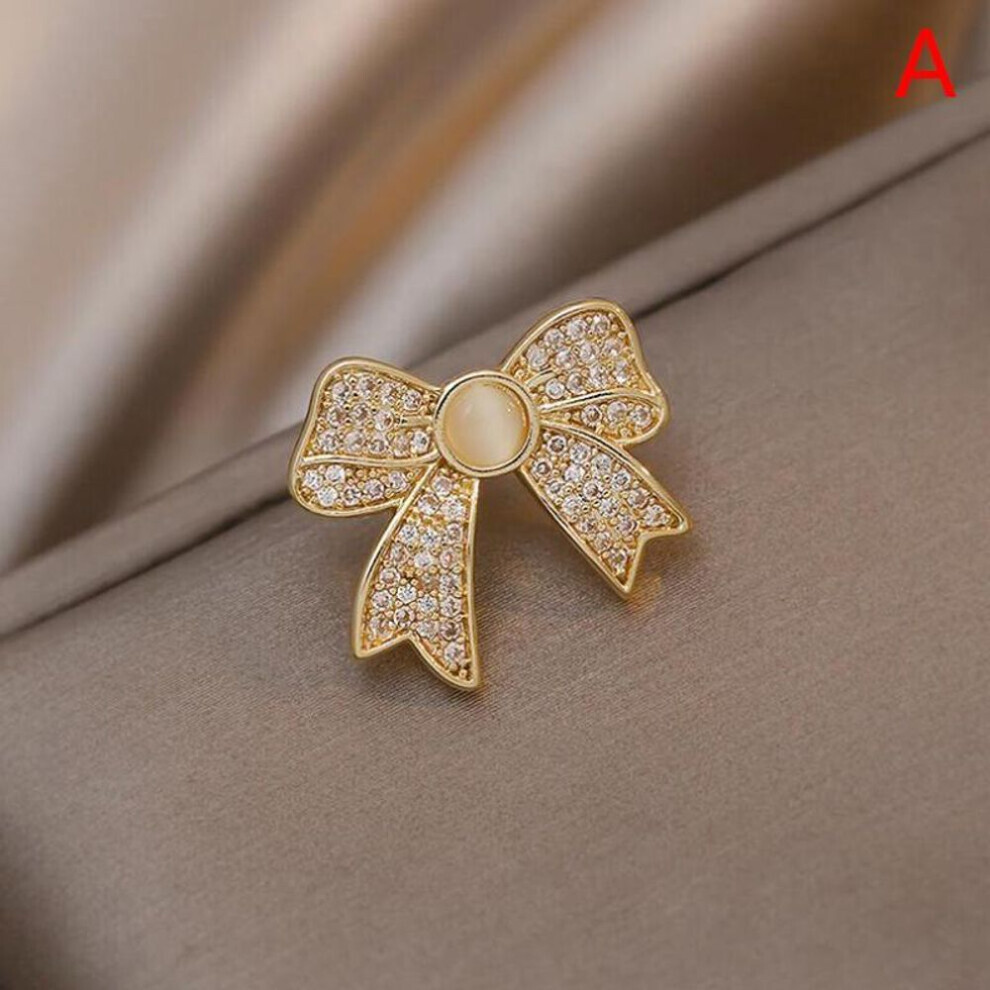 Maxpower (2X1.7cm) Bowknot Sunflower Rhinestone Crystal Brooch Wedding Dress Up Bouquet Corsage