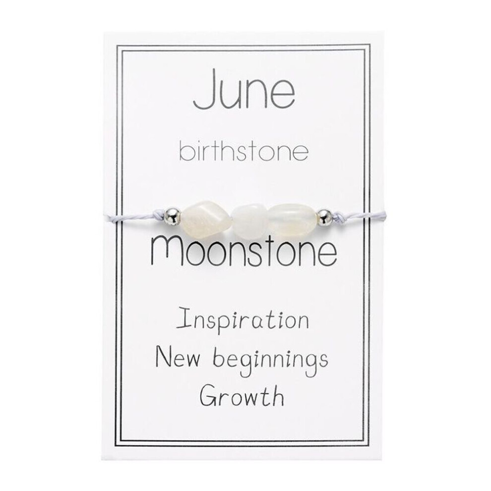 Maxpower (As The Picture, June) "New Birthday Crystal Stone Braided Bracelet - Women's Paper Card Bracelet" Not,Specified