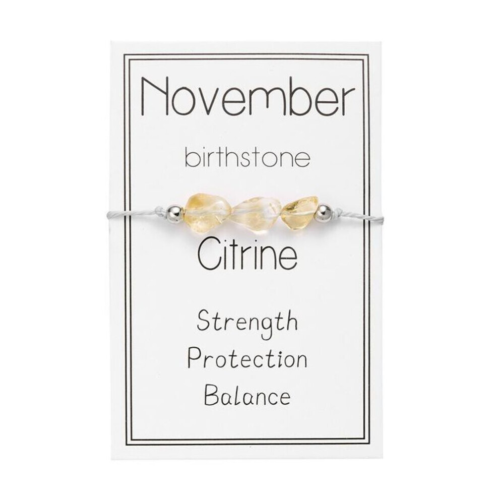 Maxpower (As The Picture, November) "New Birthday Crystal Stone Braided Bracelet - Women's Paper Card Bracelet" Not,Specified