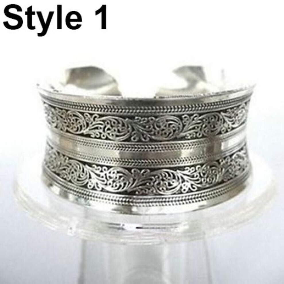 Maxpower (Style 1) Women Vintage Ethnic Style Open Jewelry Tibetan Bangle Wide Cuff Bracelet