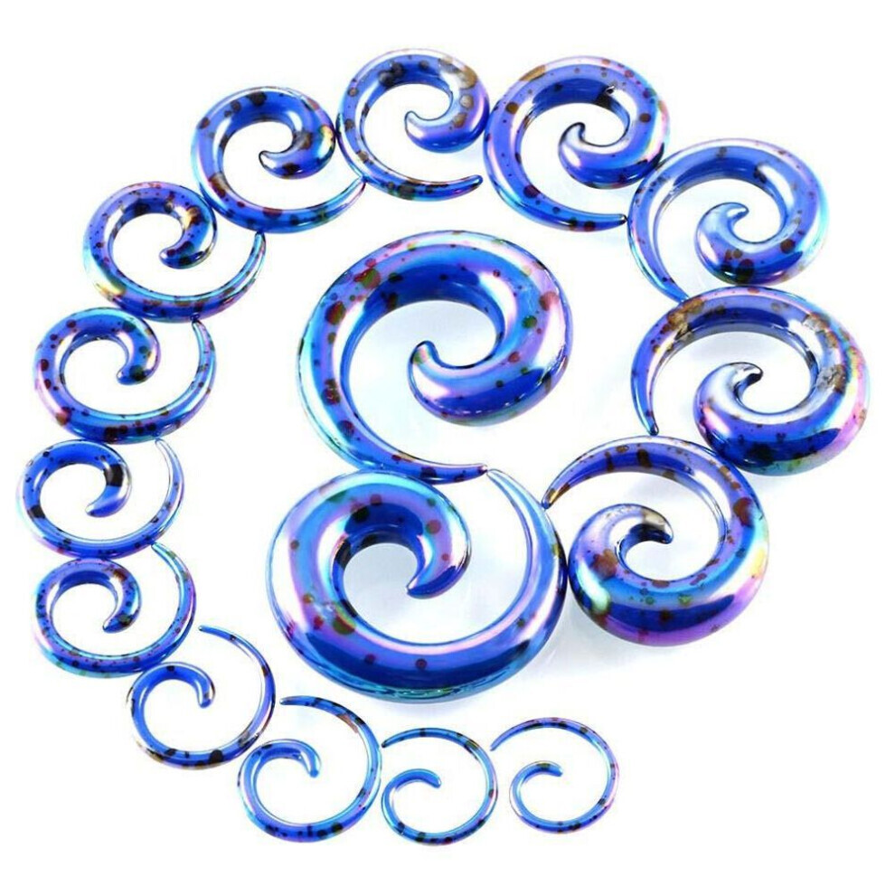 Maxpower (Blue, 12Mm) 2Pcs Acrylic Ear Spiral Plugs Earring Gauges Punk Acrylic Taper Expander Plug Tunnel Piercings Stretcher Kits Body Jewelryring