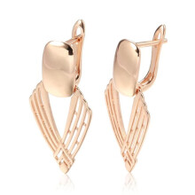 (as the picture) Smooth Geometric Dangle Earrings Rose Gold Color Women Minimalist Jewelry