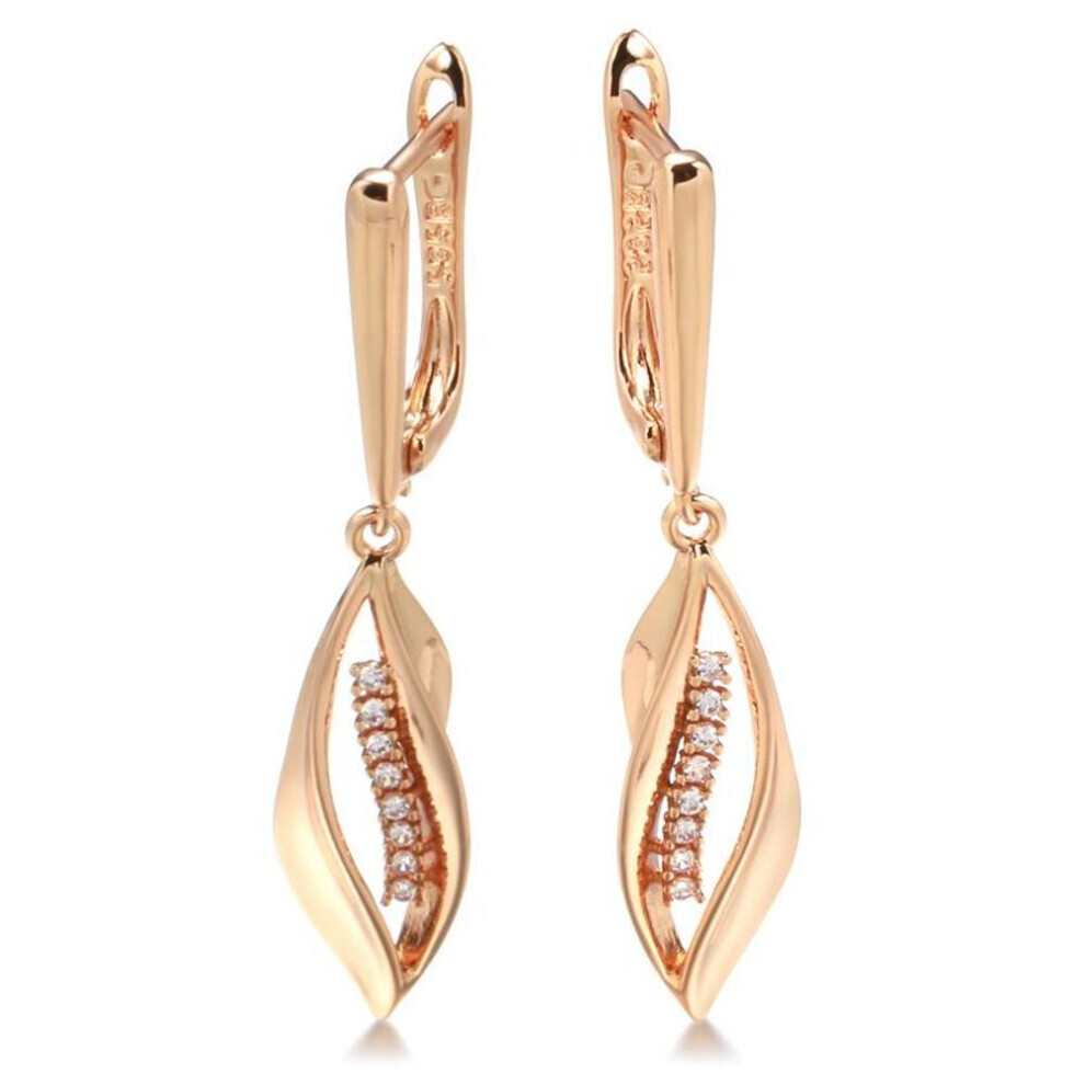(as the picture) Geometric Twist Zircon Dangle Earrings For Women Wedding Party Jewelry Fashion Accessories-image-OPC-PG8K27T-NEW