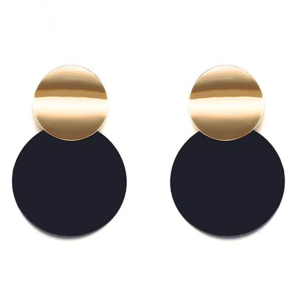 (black, one size) Diamonding Jewelry Women Chic Irregular Disc Matte Ear Stud Earrings Party Birthday