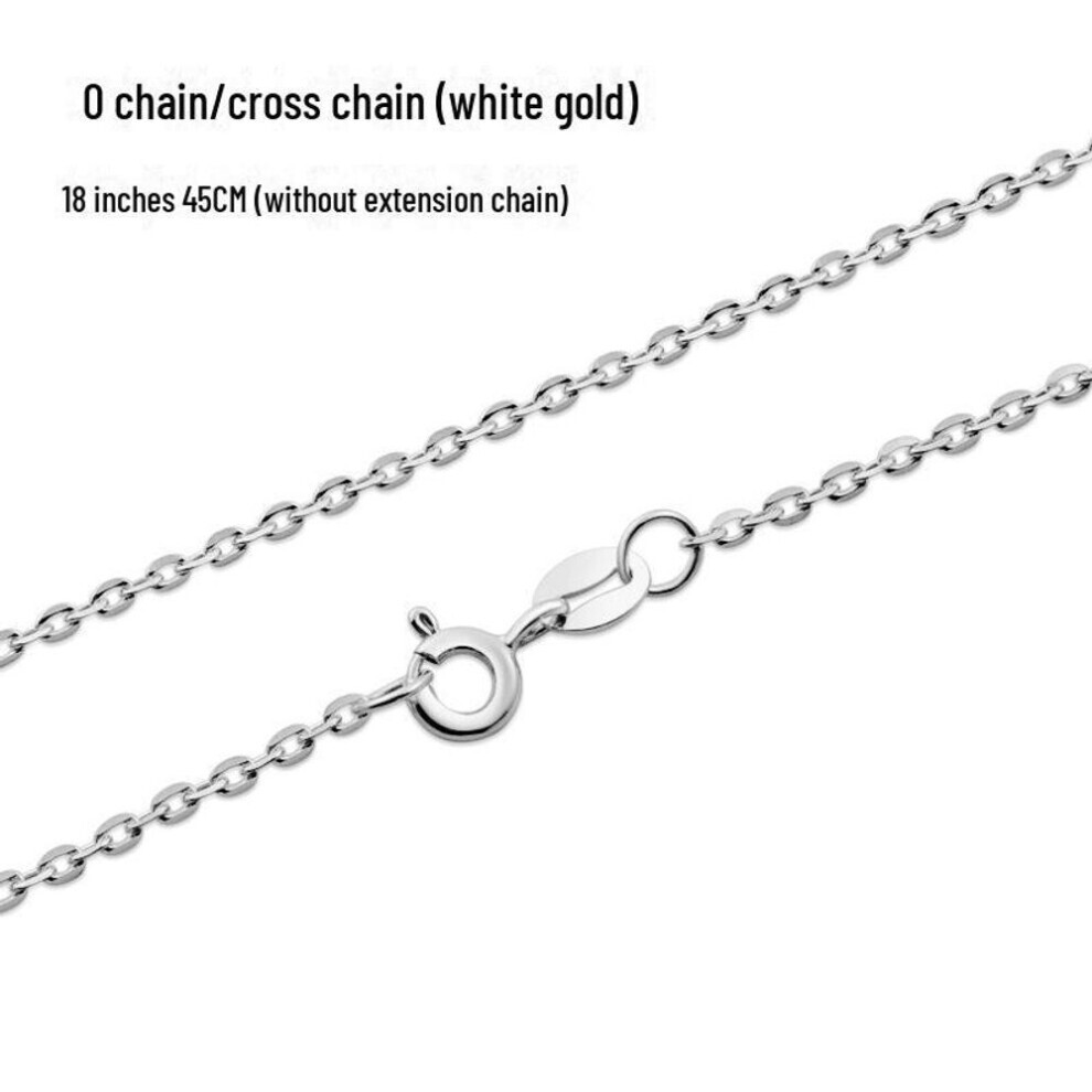 (white gold, O-shaped chain, 18 inches, 45CM) 5 Carat Moissanite Pendant: Pt950-plated, Eight Hearts And Arrows Design, Round Full Diamond, For Women