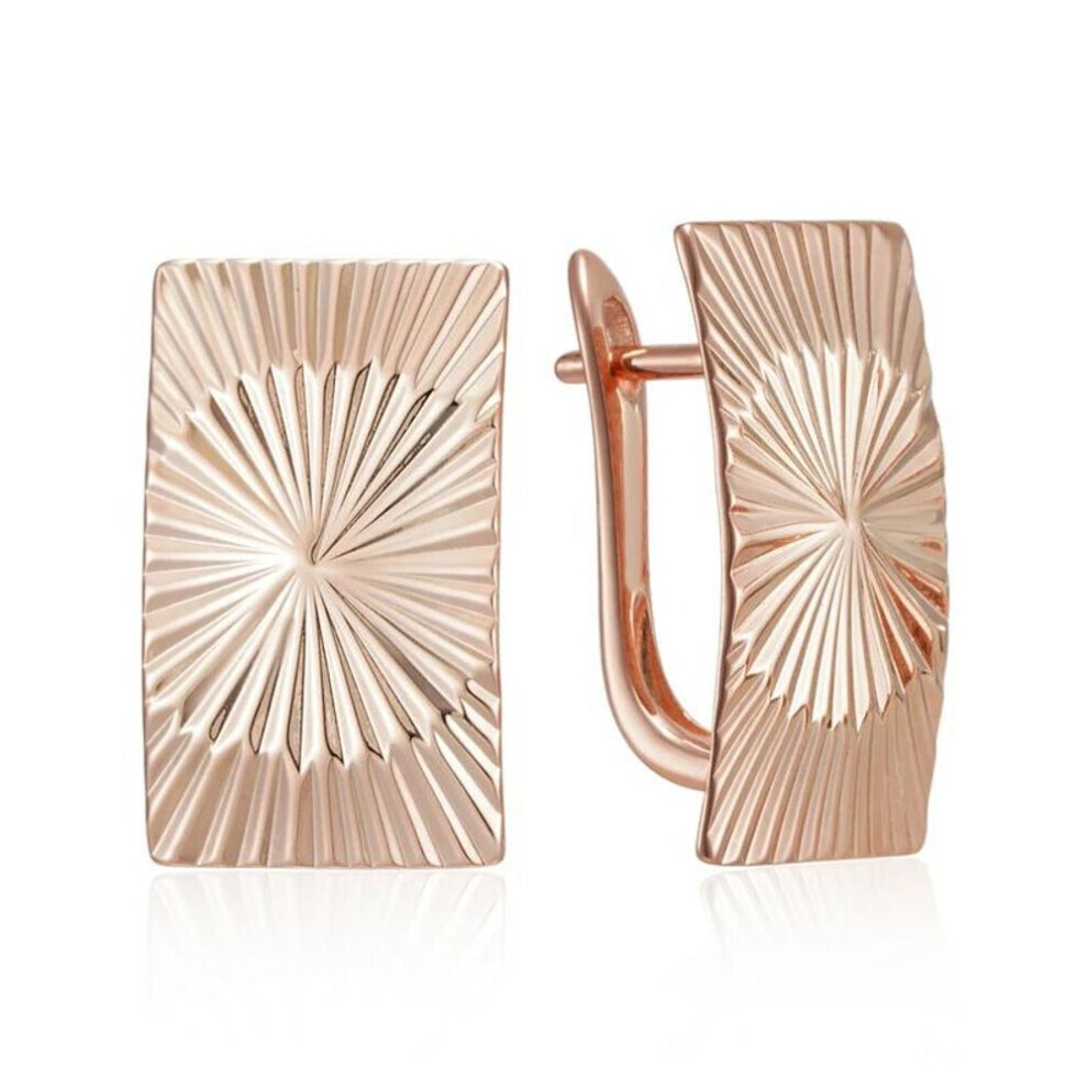 Maxpower (As The Picture) Square Shiny Embossed English Lock Earrings Trendy Color Women Statement Jewelry Gold