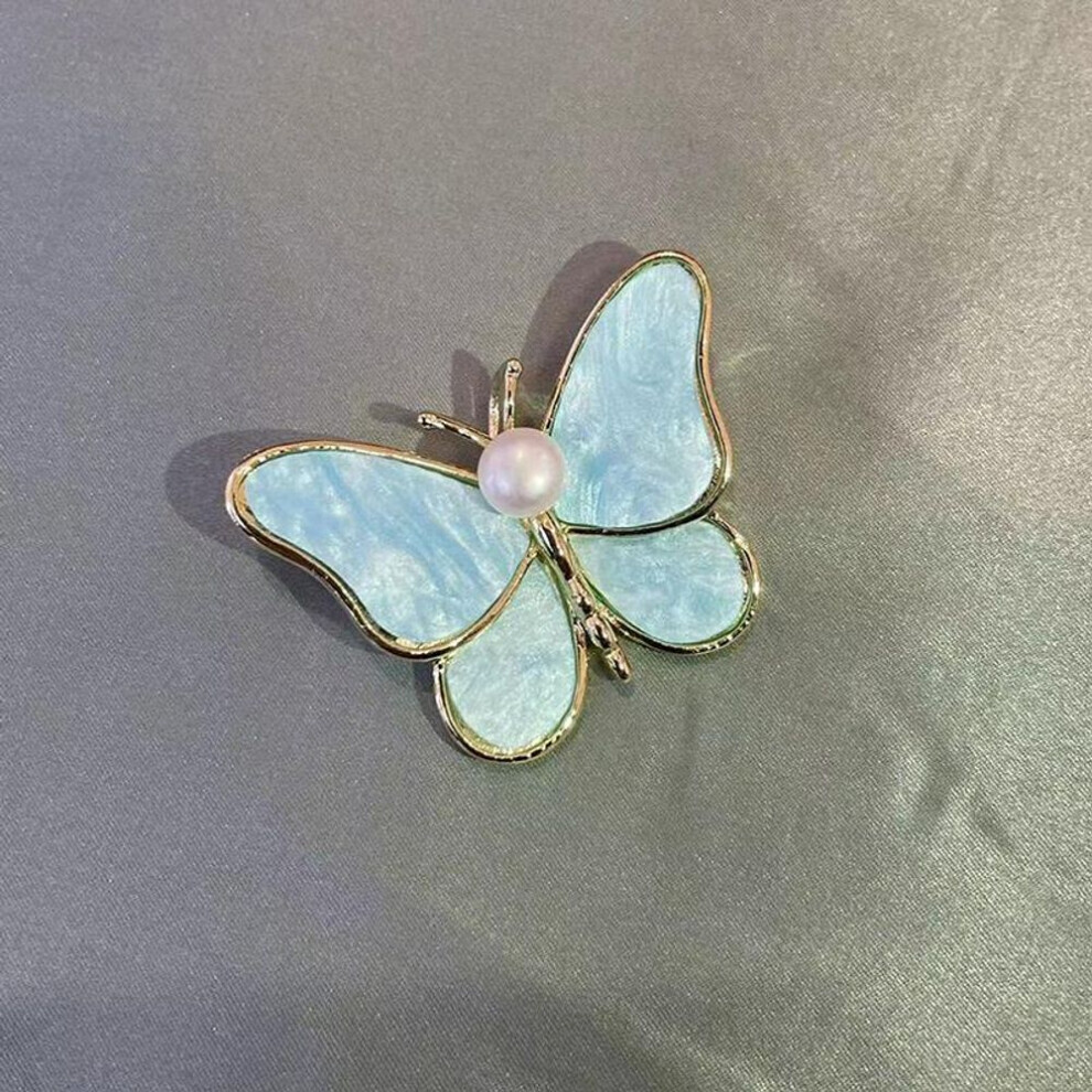 Maxpower (Blue) 1Pc Luxury White Butterfly Brooch Delicate Insect Pin Ladies Party Favor