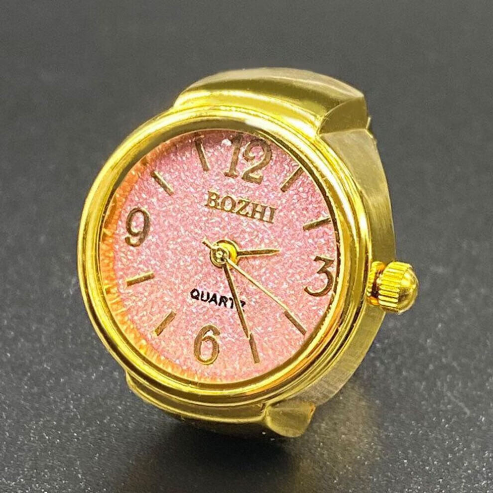 (light pink) Retro Ring Watch Shaped Punk Exaggerated Spirit Ring Watch Digital Ring Watch