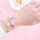 (Pink) Cartoon Pattern Quartz Watch And Bracelet 1