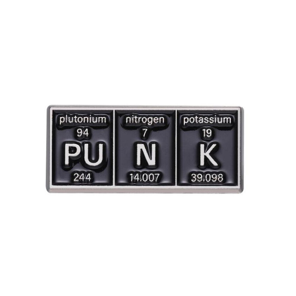 (Orange) Pins Custom PO W ER GE NI U S Punk Brooches Lapel Badges Subject Jewelry Gift for students Friends Chemical Element Enamel