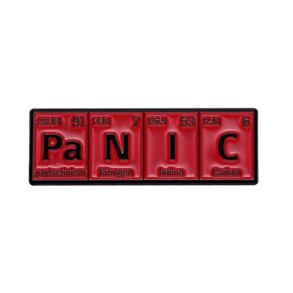 (Red) Pins Custom PO W ER GE NI U S Punk Brooches Lapel Badges Subject Jewelry Gift for students Friends Chemical Element Enamel