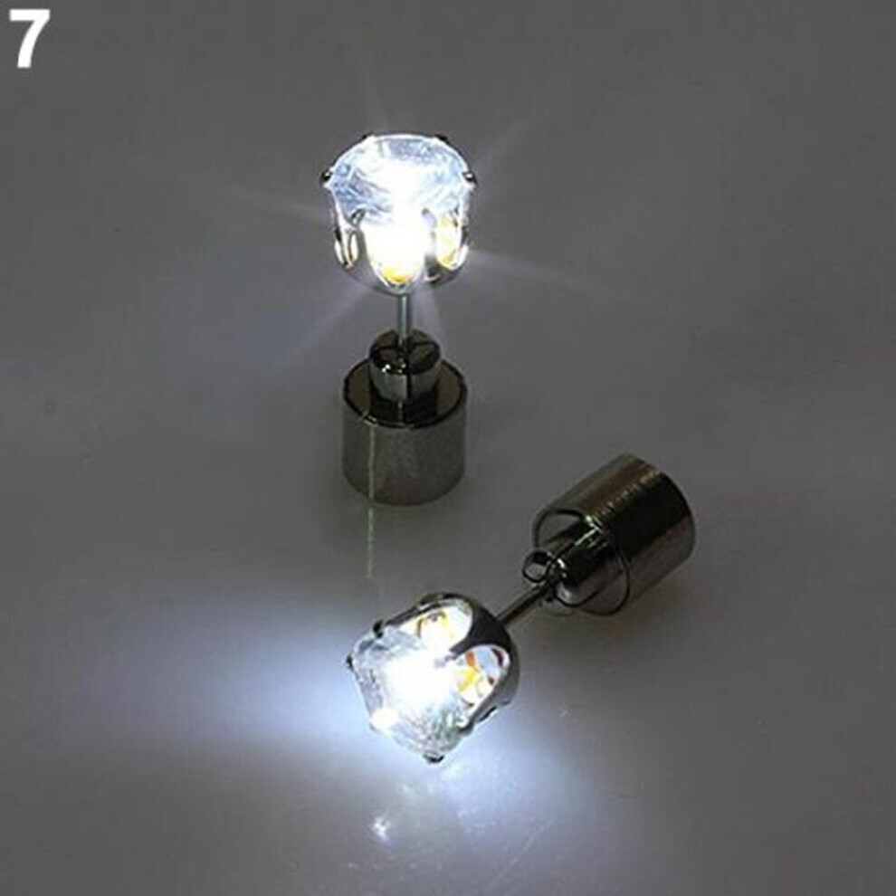 Maxpower (White) Fashion Women Led Light Up Rhinestone Ear Stud Earring Party Dance Xmas Jewelry White