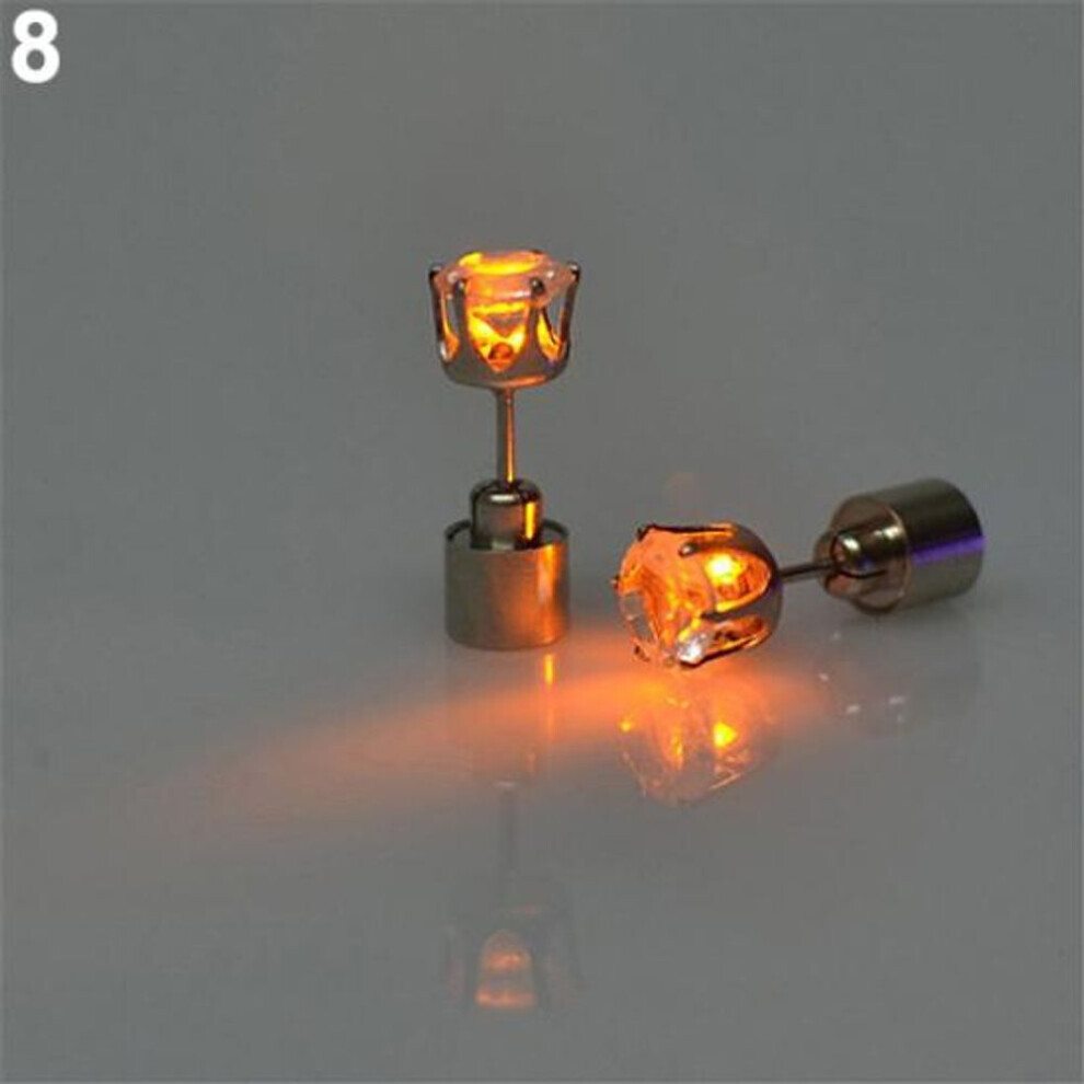 Maxpower (Yellow) Fashion Women Led Light Up Rhinestone Ear Stud Earring Party Dance Xmas Jewelry Yellow