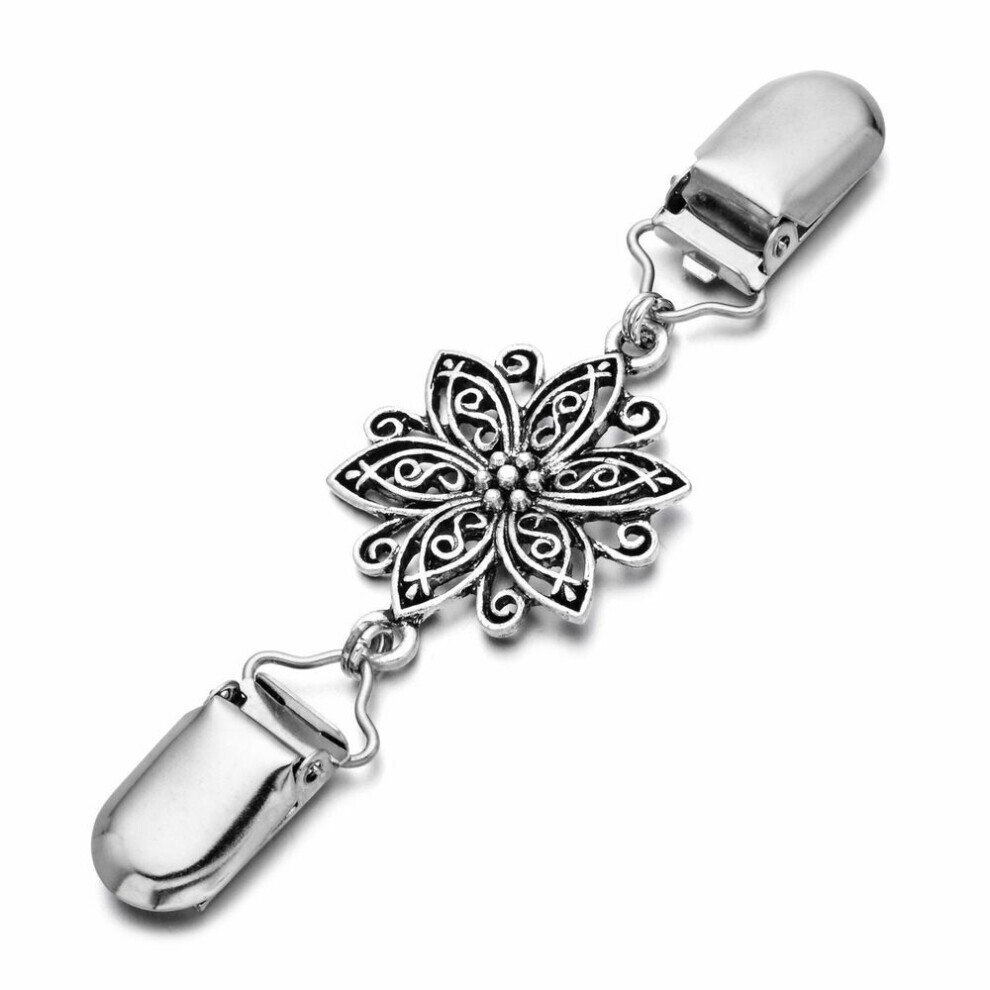 Maxpower (As The Picture, Hollow Flower Type) "Vintage Carved Sweater & Scarf Buckle - Elegant Brooch Jewelry For Women"