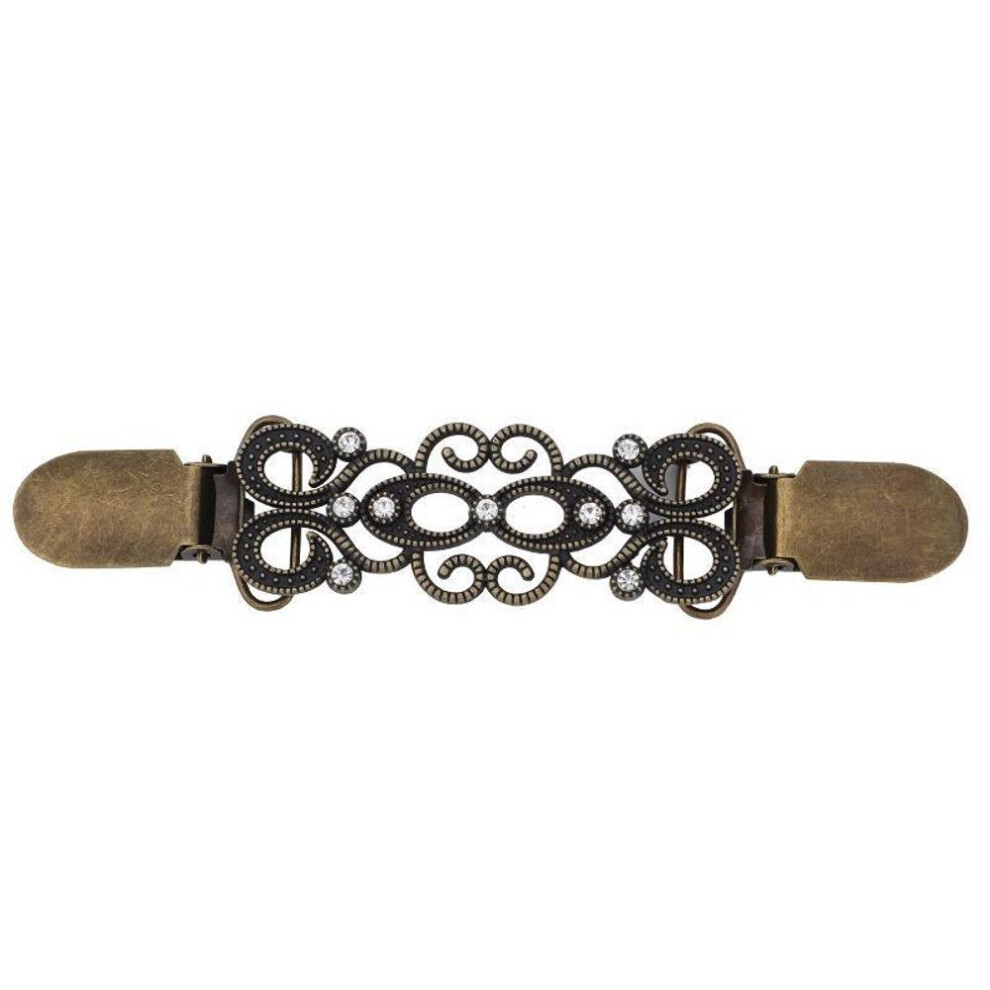 Maxpower (Bronze, With Diamonds) "Vintage Carved Sweater & Scarf Buckle - Elegant Brooch Jewelry For Women" Not,Specified