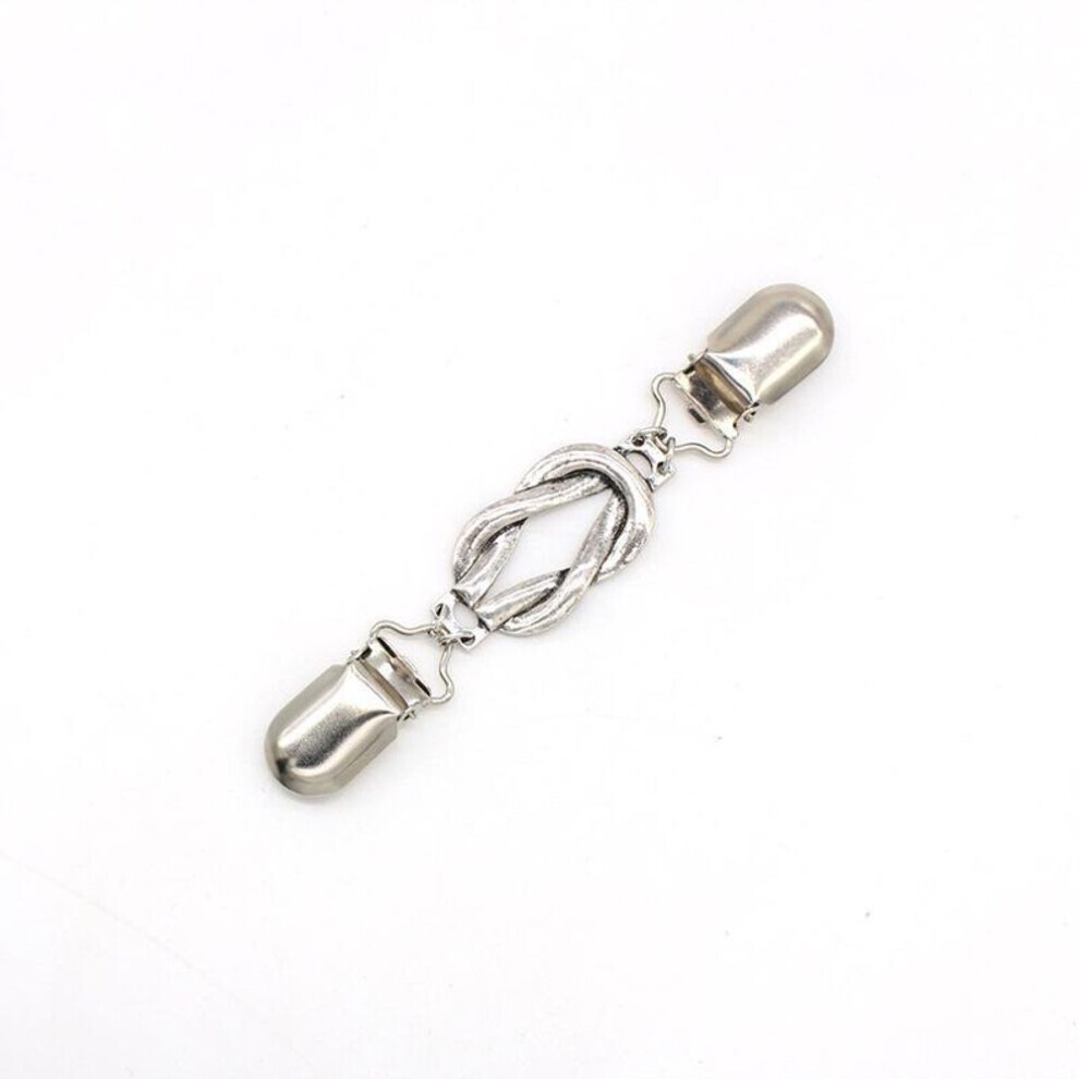 Maxpower (Silver, Knotted) "Vintage Carved Sweater & Scarf Buckle - Elegant Brooch Jewelry For Women"