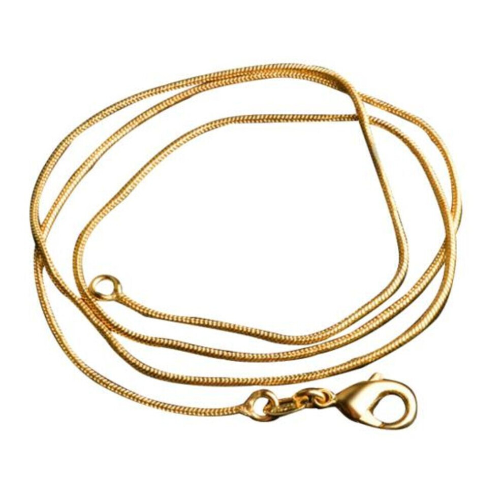 (golden, 16 inch) Luxury Men Women Punk Pure Chain Lobster Clasps Necklace Hip Pop Jewelry