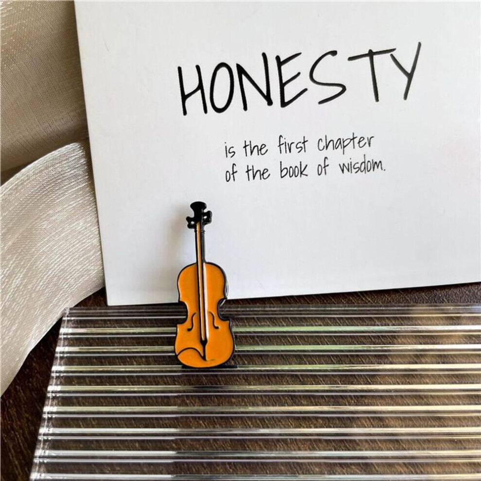 Maxpower (Style 6) Creative Musical Instrument Enamel Brooch Rock Orchestra Violin Guitar Bass Badge Clothes Lapel Pins Kids Gifts Jewelry