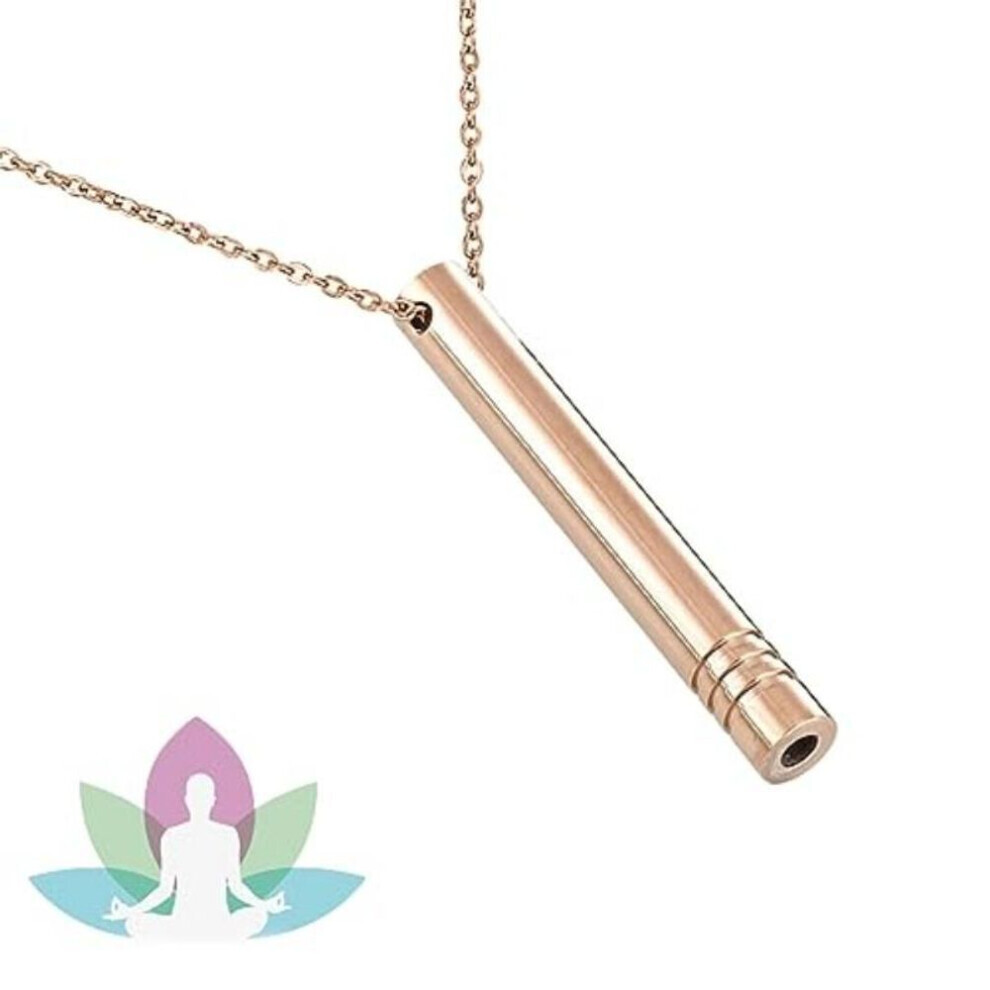 Maxpower (Rose ) Anapana Necklace, Anxiety Whistle Breathing Necklace, Portable Mindful Breathing Necklace, Anxiety Whistle Necklace For Habit Breathing Ex Gold