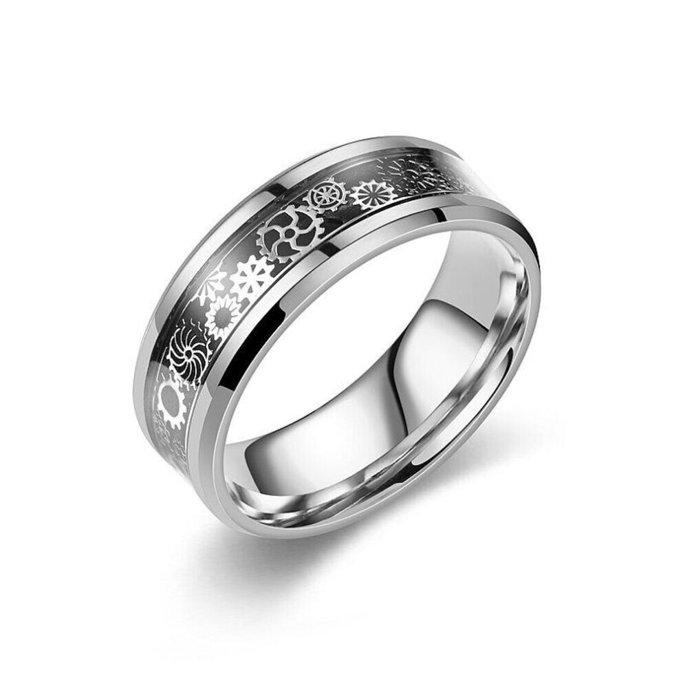 (black, 10) New Product Titanium Steel Ring Male Personalized Gear Annual Wheel Fashion Ring Gandal Jewelry