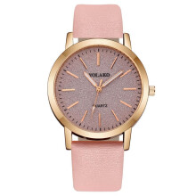 (pink) Luxury Brand Leather Quartz Ladies Watch Ladies Watch Fashion Buckle Scale Female Student Watch Korean Style Simple Temperament Trend