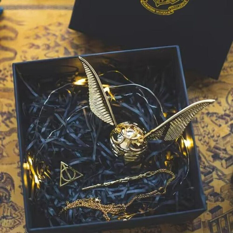 (as the picture, Gold Wings A) Golden Snitch Jewelry Box Organizer Ring Box Proposal Wedding Souvenirs Creative Jewelry Boxes Storage Girlfriend Birthday Gift
