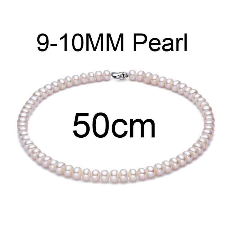 Maxpower (, 50Cm) Lsooyh 9-10Mm Natural Freshwater Pearl Necklace For Women Pearl Jewelry Choker Necklace White
