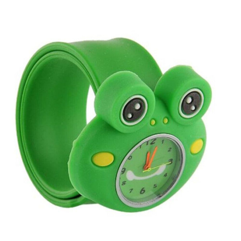 Maxpower (Green) Trendy Cartoon Kids Watches Animal Children Quartz-Watches Sport Bendable Rubber Strap Wristwatch Green