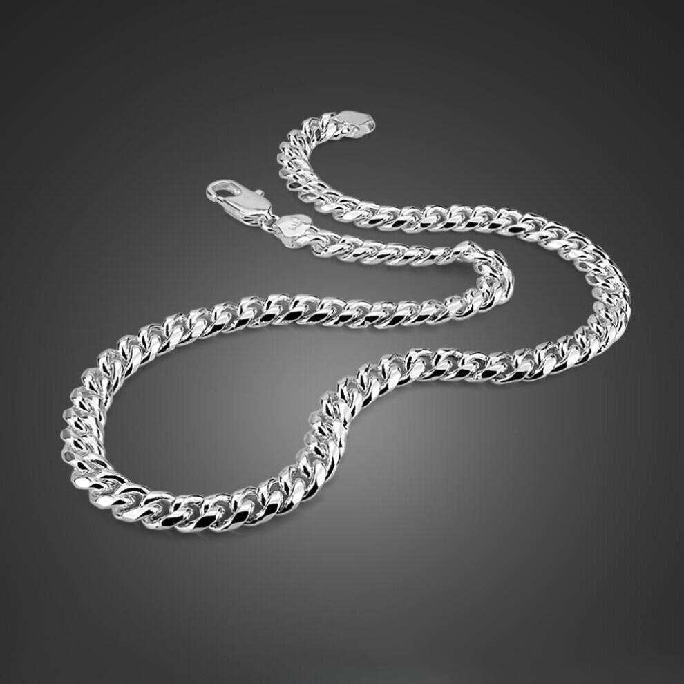 Maxpower (As The Picture, 8Mm61cm) Men's Hip Hop Horsewhip Chain Necklace Thick Platinum Plated European And American Geometric Jewelry