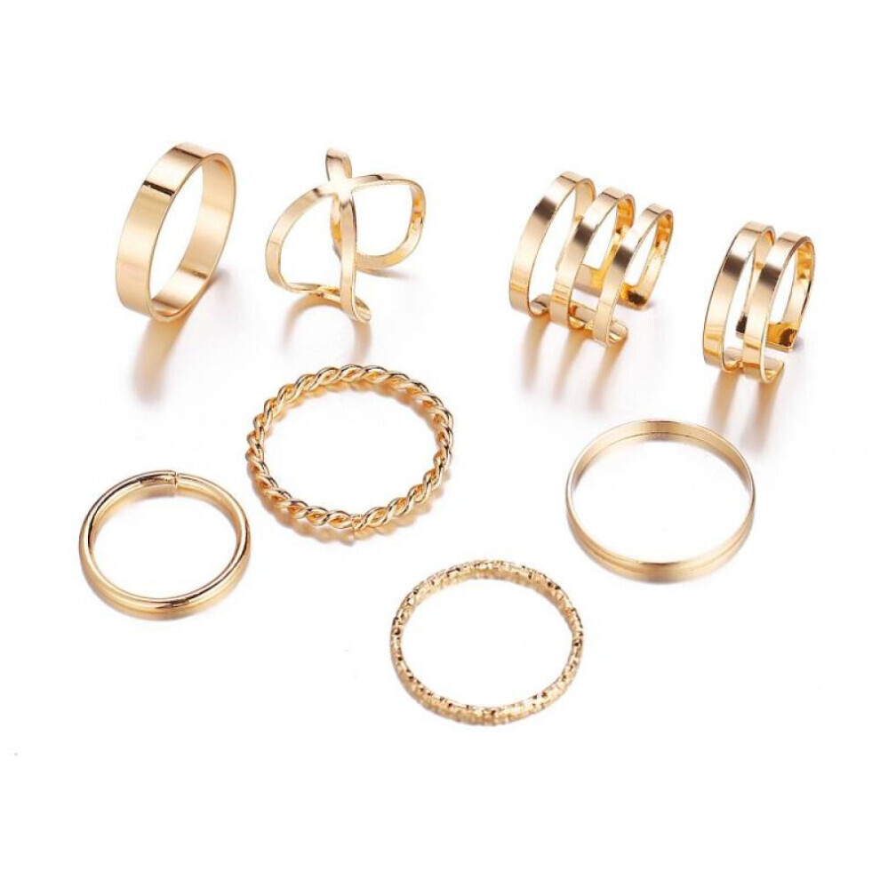 Maxpower (Gold) Simple Knuckle Midi Ring Set Vintage Plated Women/Girl Finger Stackable Rings Set Diy Jewelry Gifts Gold