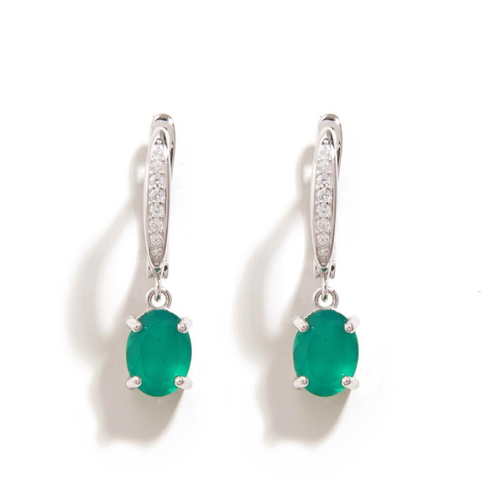 Maxpower (, M) Classic Design Dangling Earrings Natural Agate Gemstone Fine Jewelry For Women Nice Gift Green