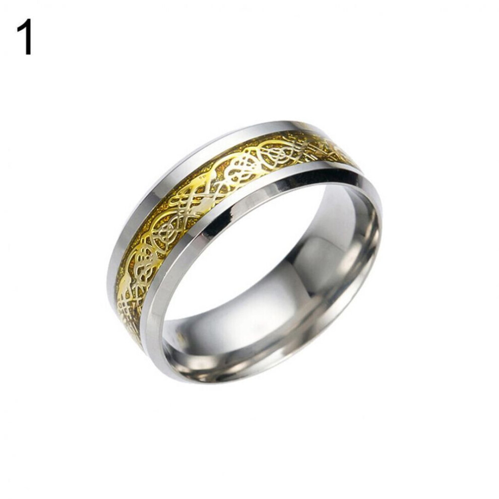 Maxpower (Golden,Golden, Us 6) Stylish Men Titanium Steel Smooth Surface Wedding Band Finger Ring Jewelry Gift