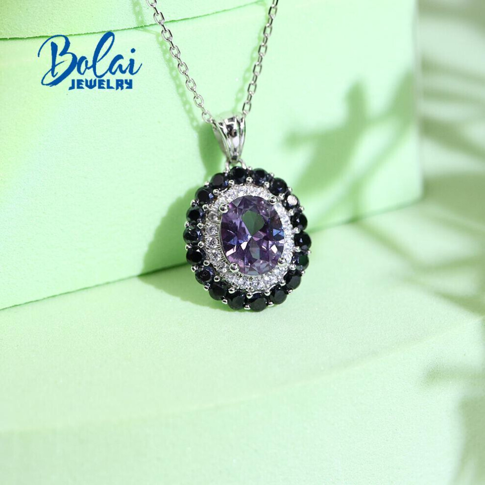 Maxpower (Purple, M) 925 Sterling Silver Pendant Necklace With Color Change Alexander Fine Jewelry For Women Nice Gift Silver,Purple