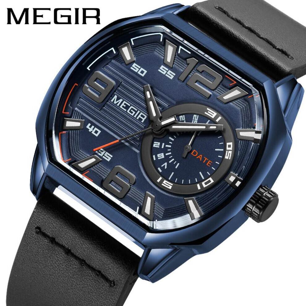 Maxpower (Blue) Megir 2022 Business Watches For Men Top Brand Luxury Stylish Man Watch Military Quartz Clocks Luminous