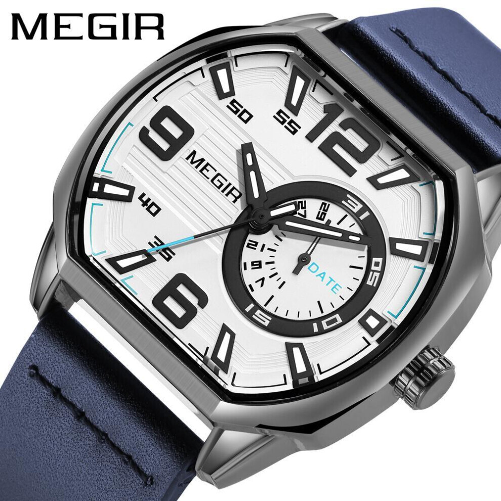 Maxpower (White) Megir 2022 Business Watches For Men Top Brand Luxury Stylish Man Watch Military Quartz Clocks Luminous