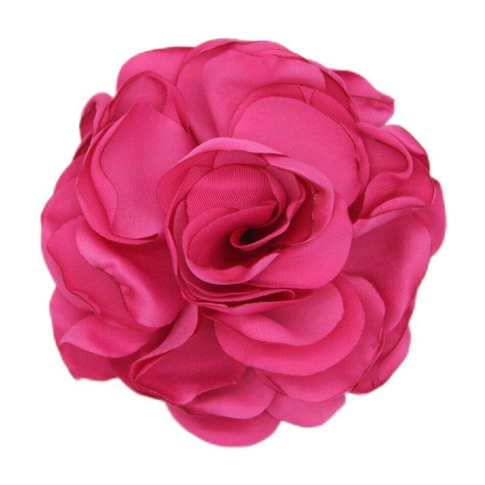 Maxpower (Rose ) 1Pc Art Flower Brooch Fabric Corsage Gift Cloth Lapel Pin Handmade Elegant Jewelry Wome Red