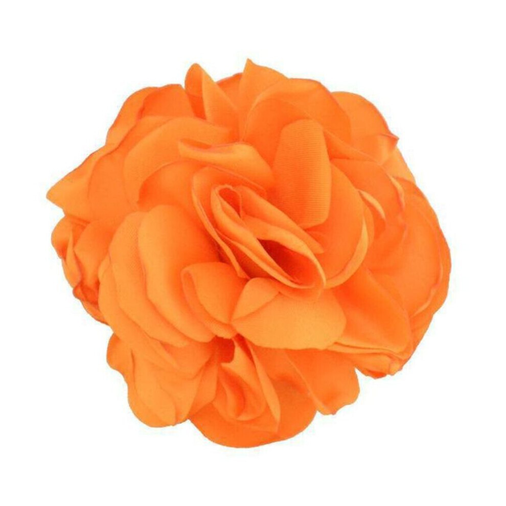 (orange) 1pc Art Flower Brooch Fabric Corsage Gift Cloth Lapel Pin Handmade Elegant Jewelry Wome