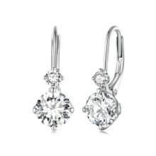 (925 silver) Bamoer 925 Sterling Silver Moissanite Stud Earrings Drop Earrings For Women Wedding Engagement Jewelry Gift
