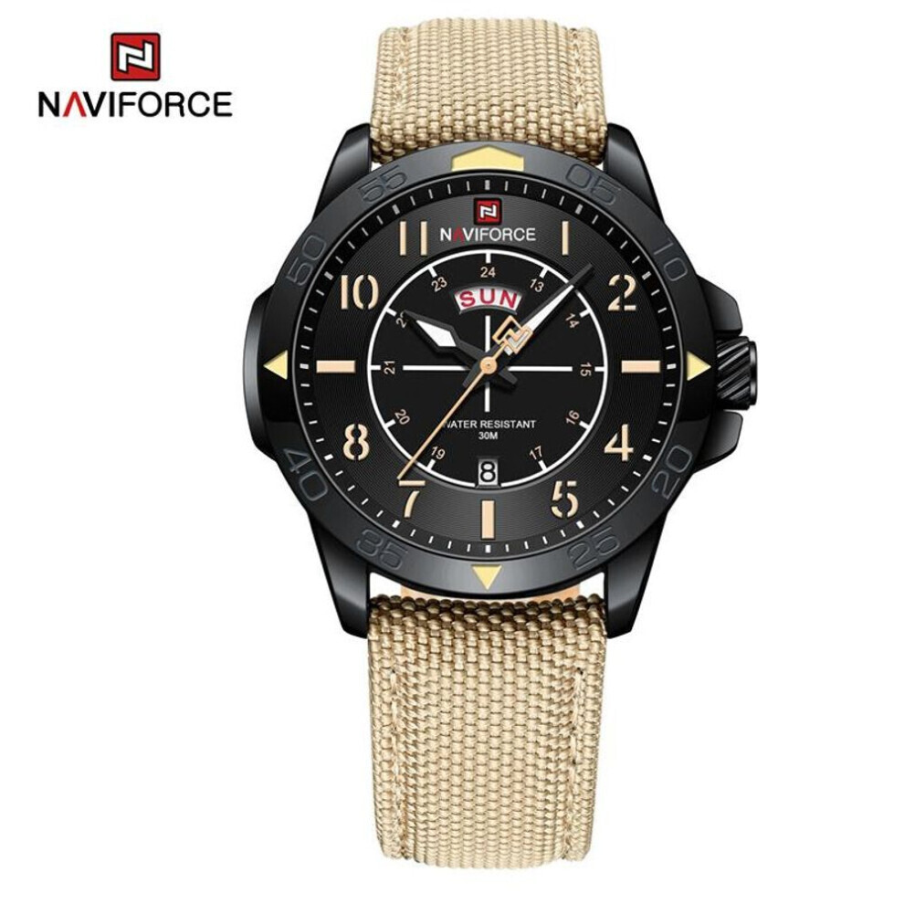 Maxpower (,, 255Mm) Naviforce Men's Watches Quartz Army Waterproof Wristwatch Nf9204n Black/Yellow