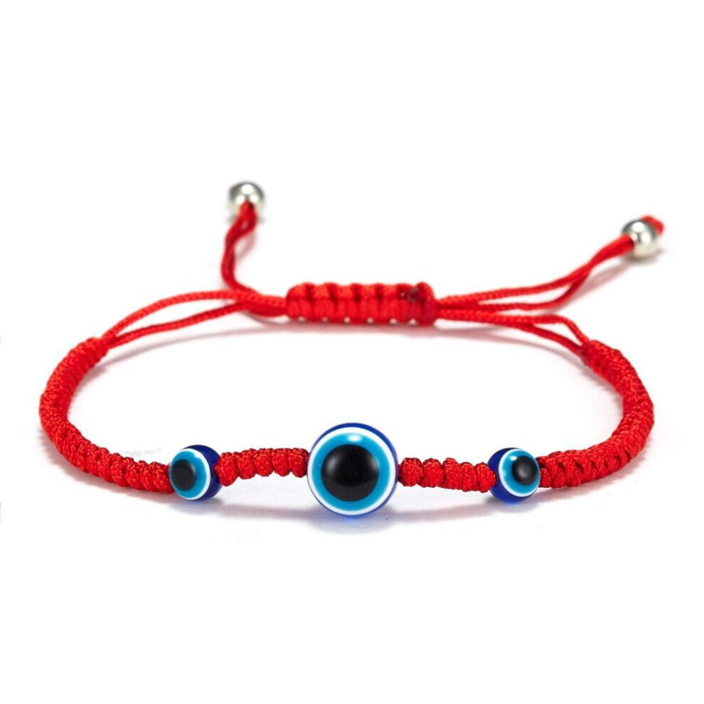 Photos - Bracelet MAXPOWER  "european & American Style Hand-woven Evil Eye Adjustable Red Rope " (as the picture, BR18Y0644-2)