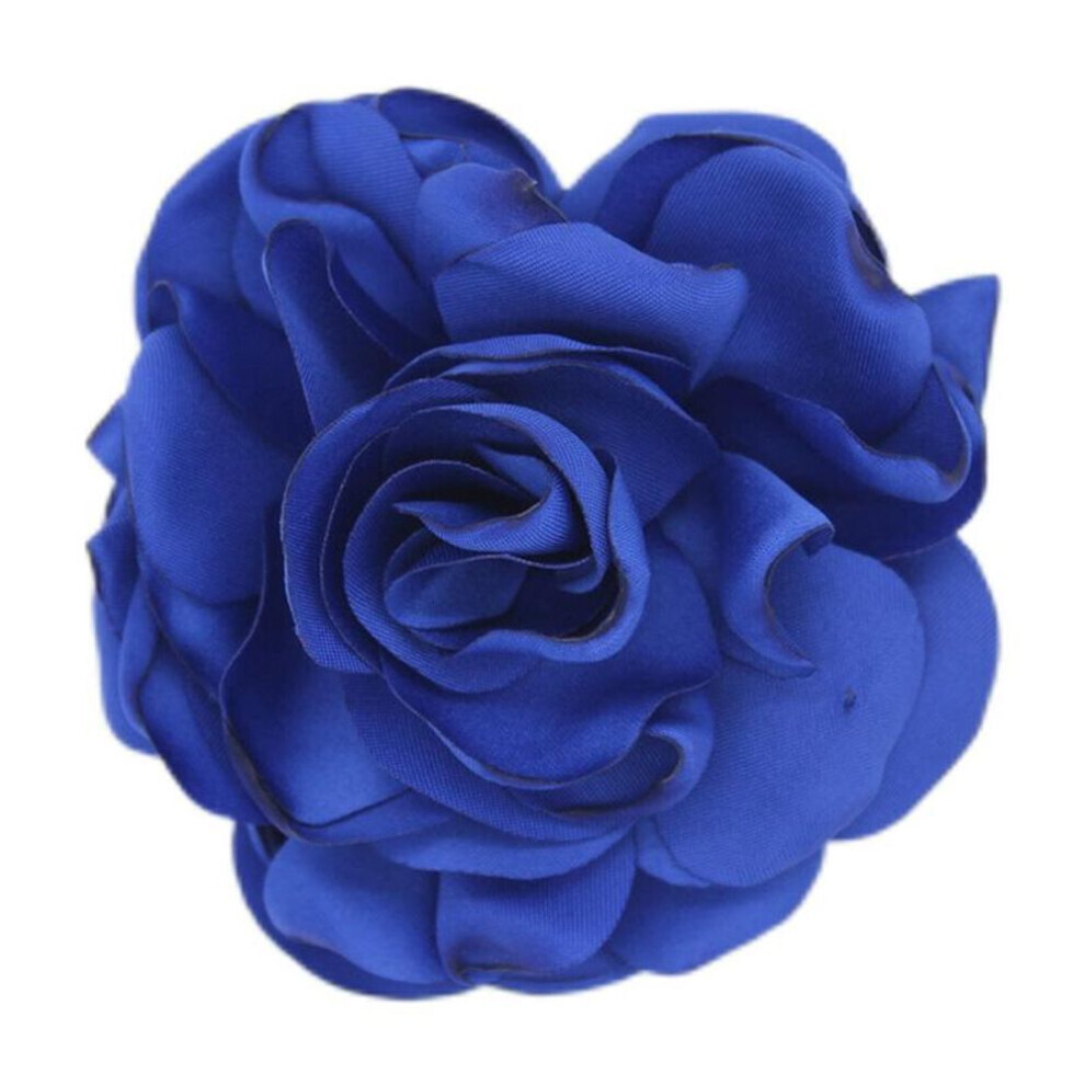 (royal blue) 1pc Art Flower Brooch Fabric Corsage Gift Cloth Lapel Pin Handmade Elegant Jewelry Wome