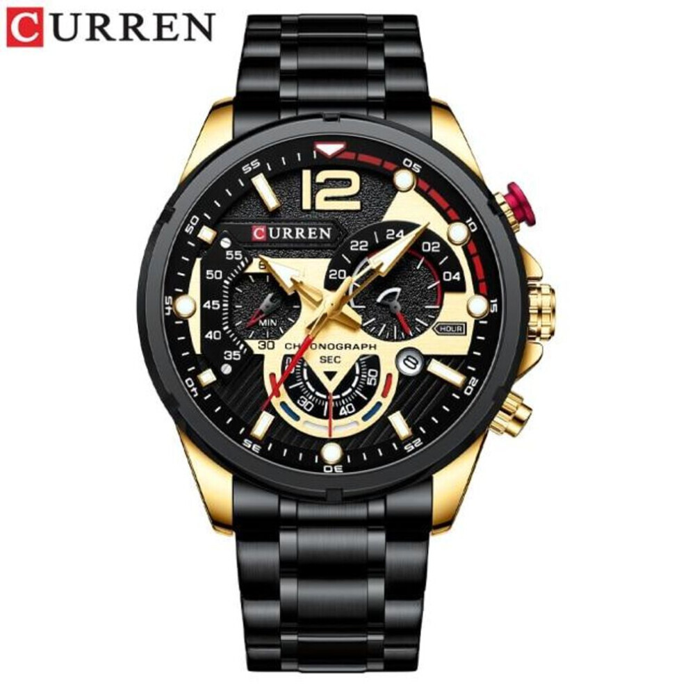 Maxpower (Gold) Curren New Green Mens Watches Top Brand Luxury Stainless Steel Quartz Watch Men Sport Date Male Clock Waterproof Wristwatch 8395 Green,Gold